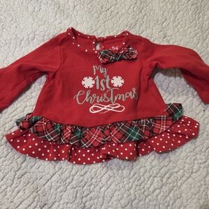 Baby Essentials Red 'My 1st Christmas' Long Sleeve Top